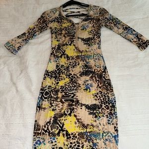 Bebe snake pattern midi dress
